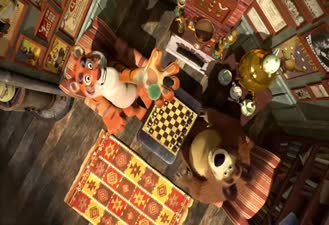 کارتون ماشا و خرس بازی شطرنج