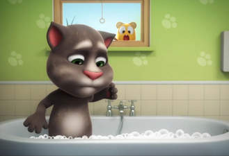 انیمیشن گربه سخنگو بازی حباب