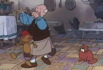 کارتون پینوکیو و پدر ژپتو خانه ژپتو پیر