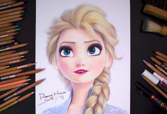 آموزش نقاشی فروزن السا Elsa