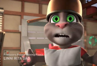 انیمیشن گربه سخنگو شوخی حمله