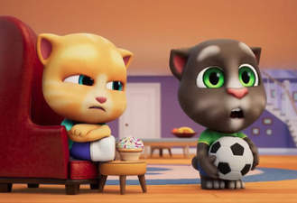 انیمیشن گربه سخنگو بازی فوتبال بو بو