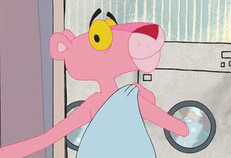 کارتون پلنگ صورتی / حباب های صورتی / Pink Panther / Pink Bubbles Wash Pink Clothes