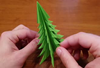 آموزش کاردستی کاغذی / اوریگامی / درخت کریسمس کاغذی سه بعدی