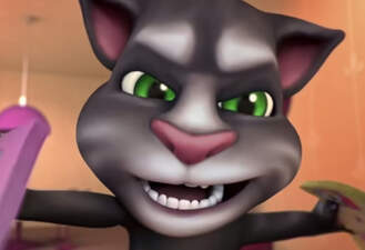 انیمیشن گربه سخنگو جنگ شیرینی ها