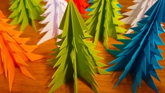 آموزش کاردستی کاغذی / درخت کریسمس سه بعدی / اوریگامی
