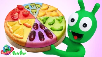انیمیشن نخودی / درست کردن پیتزا آموزش رنگ ها برای کودکان  