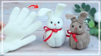 ایده جدید با دستکش 🧤 خرگوش بامزه 🐇 کاردستی های بهاری 